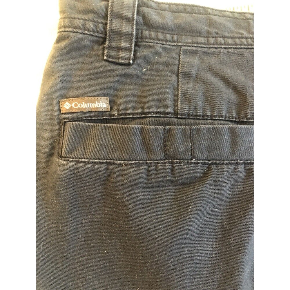 Columbia Men's Size 36x10 Navy Blue Shorts 100% Cotton Bermuda Cargo Hiking - Picture 12 of 15